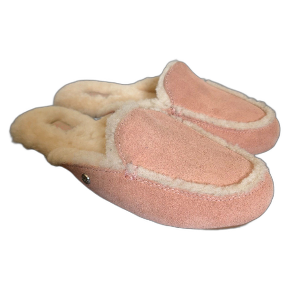 NEW Ugg Australia Lane Slip On Loafers Pale Pink Suede Sheepskin US Size 6